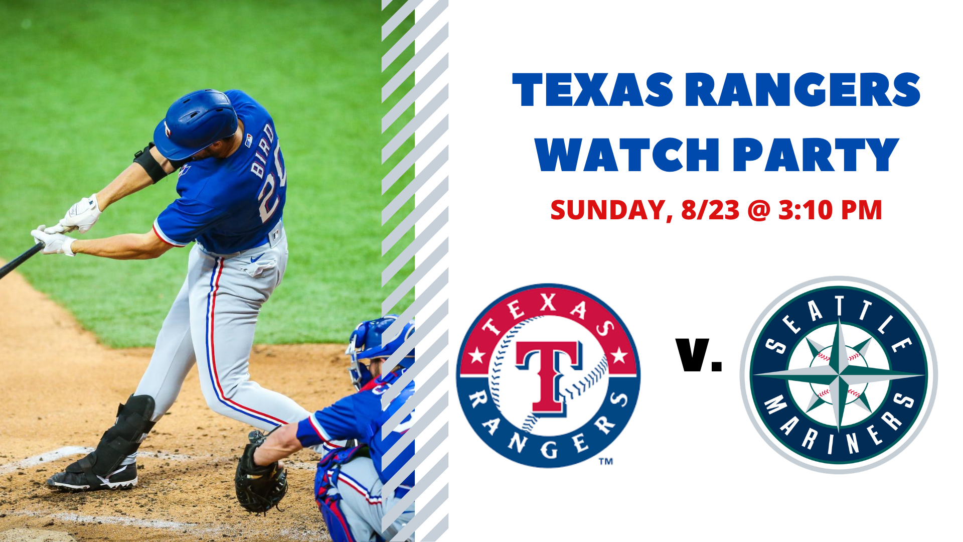 Rangers v. Mariners | Free Watch Party Inside - hero