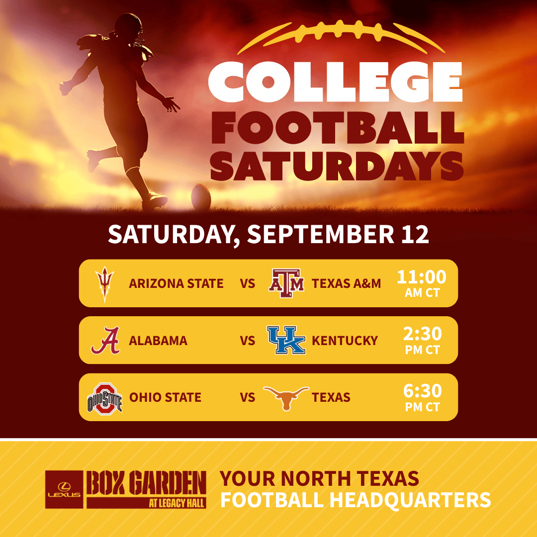 Promo image of September 12th College Football Games