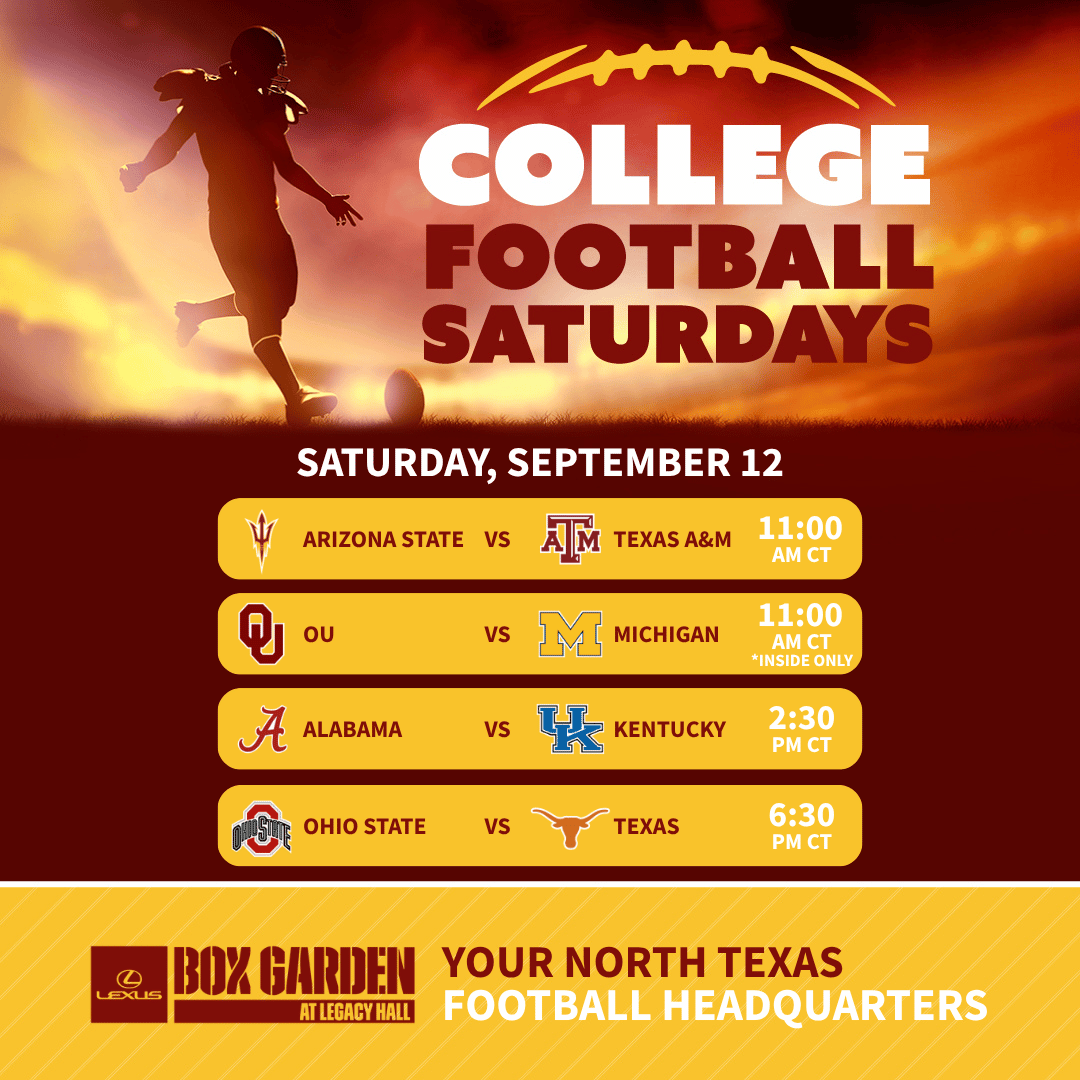 Promo image of September 12th College Football Games