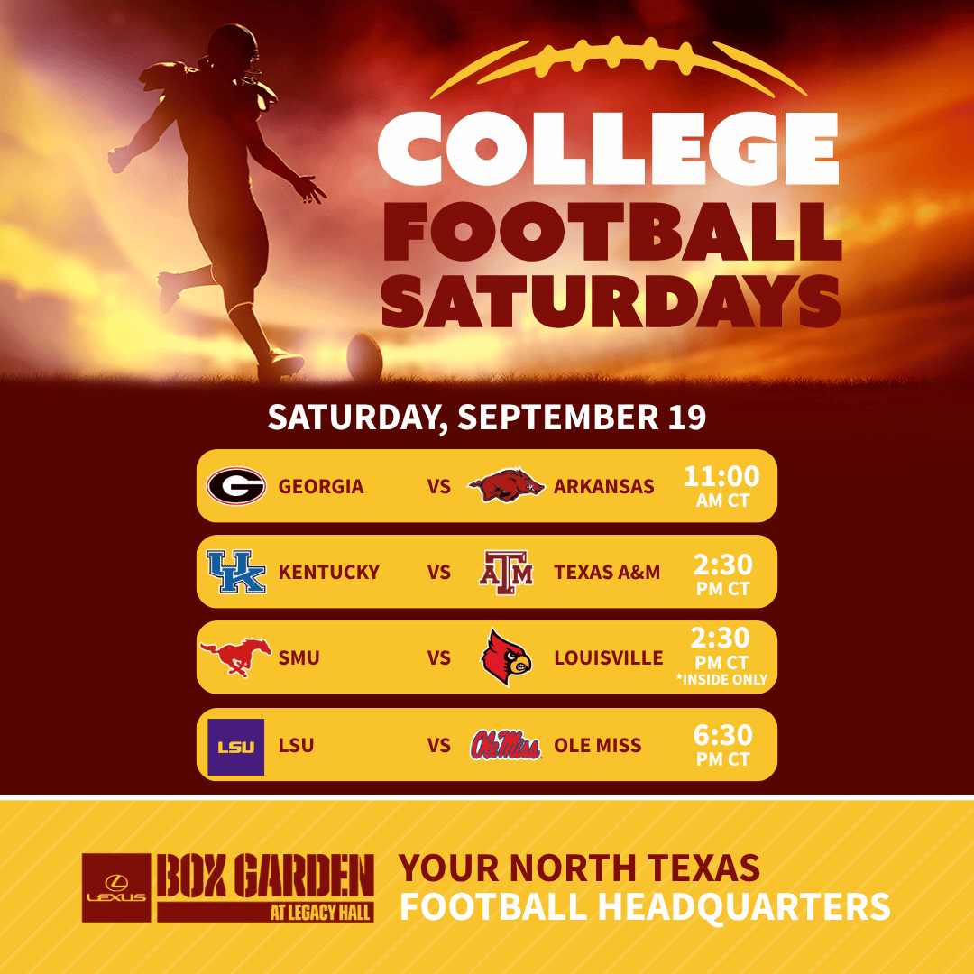 Promo image of September 19th College Football Games